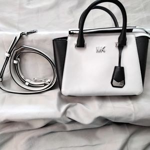 White and Black  Leather Michael Kors Crossbody